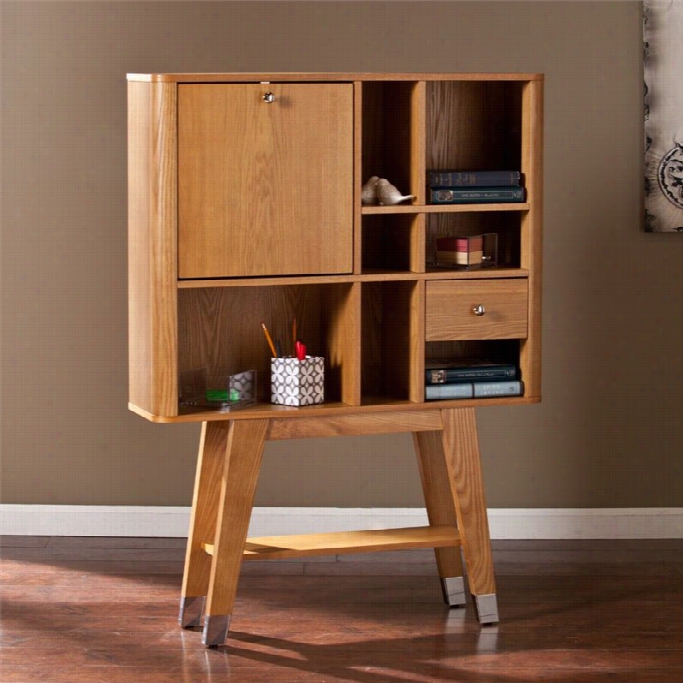 Southern Enterprises Pompeiiif Olding Laotop Desk In Naturl Oak