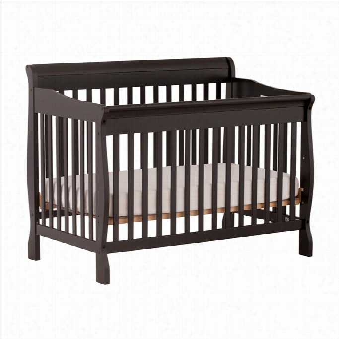 Stork Craft Modena 4-in-1 Fixed Side Coonvertible Crib In Black