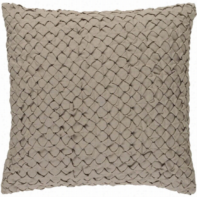 Surya Ashlar Poly Fill 18 Square Pilolw  In  Taupe