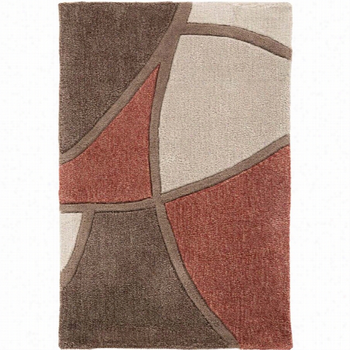 Surya Cosmopolitan 2' X 3' Hand Tufted Wool Rug In Brown Red