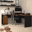 Bestar Hampton Wood Home Office Corner Computer Desk in Tuscany Brown
