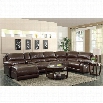 Coaster 6 Piece Leather Sectional in Chestnut