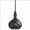 Uttermost Alita Industrial 1 Light Mini Pendant in Black and Silver