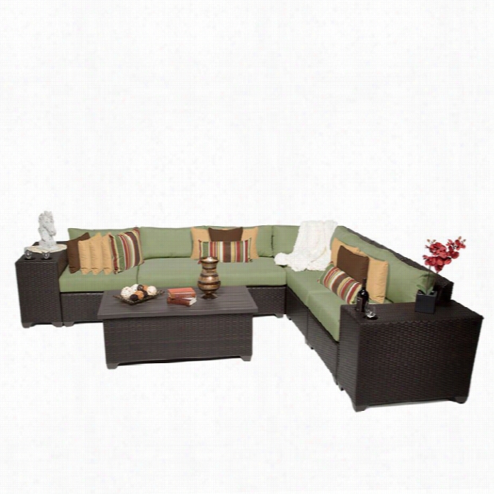 Tkc Barbados 9 Piece Outdoor Wicker Couch Set In Cilantro