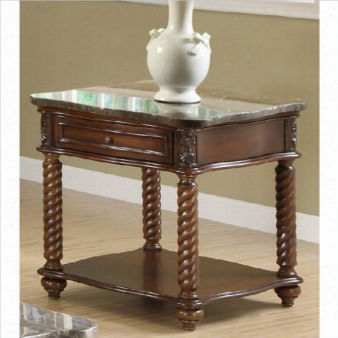 Trent Home Lockwood End Table With Marble Top