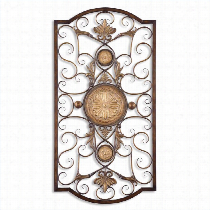 Uttermost Micayla Large Metal Wall Art In Distressed Cestnut Brown