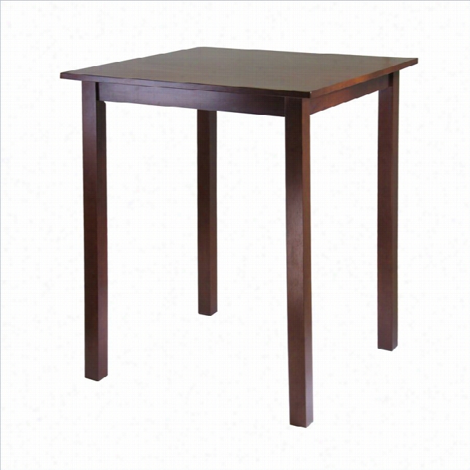 Winsime Parkland High/pub Square Table In Antique Walnut Finish