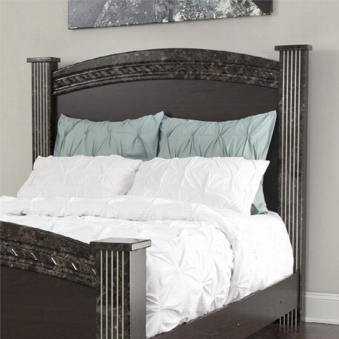 Ashley Vache Wood Fulll Queen Poster Panel Headboard In Dark Brown