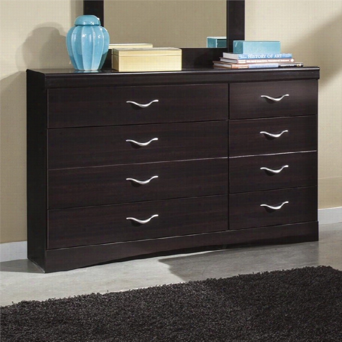 Ashley Zanbury 8 Drawer Wood Dresser In Merlot