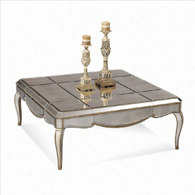 Bassett Mirror Collette Mirror Panel Square Cocktai Table In Gold