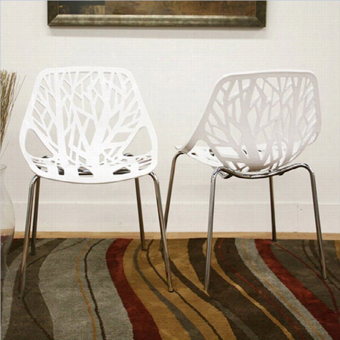 Baxton Studio Stress  Dining Chair In White (set Of 2)