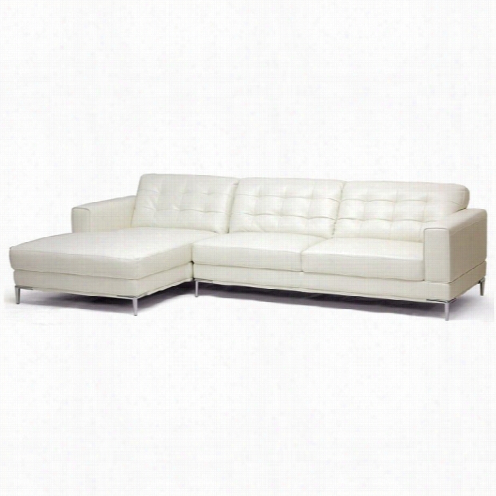 Bsxton Studio Babbit Tmodern Lesther Sectional Sofa In Ivory