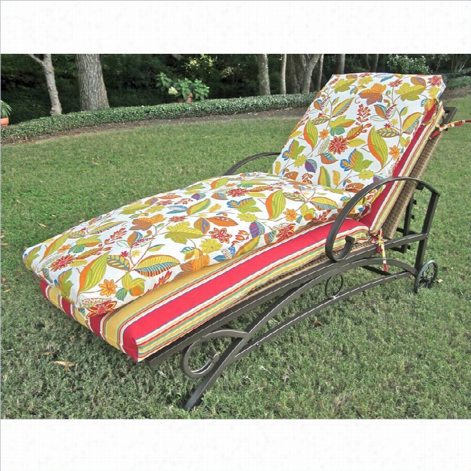 Blazing Needles Outdoor Patio Chaise Lounge Cushion-montffleuri Sangria