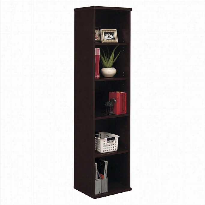 Bushb Bf Series C18w 5-shelf Bookcase In Mofha Cherry