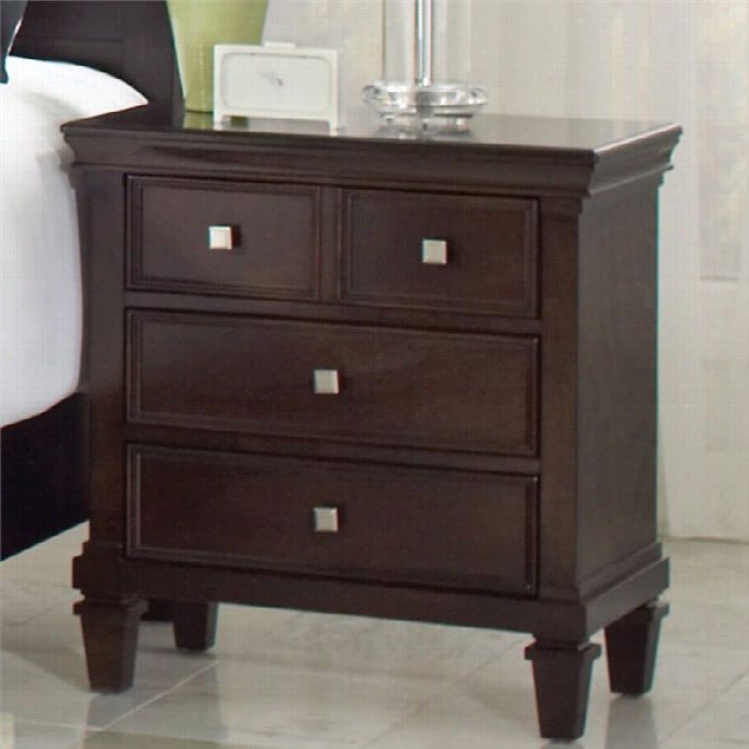 Coa Ster Camsllia 3 Drawer Nightstand In Cappuvcino