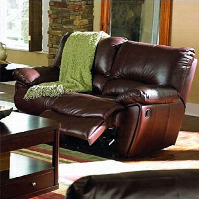 Coaster Cliffo Rd Double Reclining Leather Loveseat In Brown