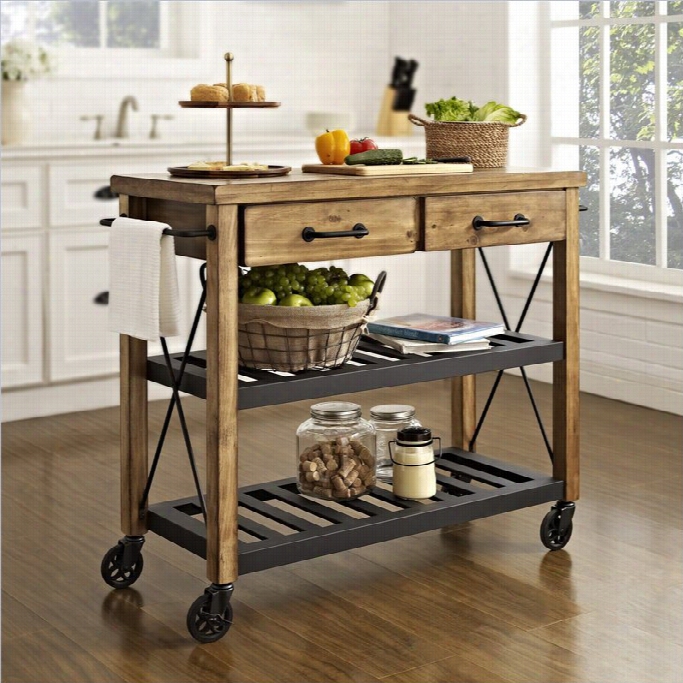 Crosley Roots Rack Iinduustrial Kitchen Cart