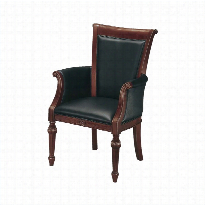 Dmi Del Mar High Back Guest Chair In Black Leather