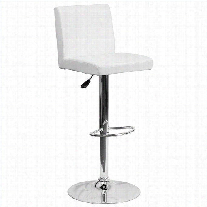 Momentary Blaze Furniturre Contemporary Bar Stool In White