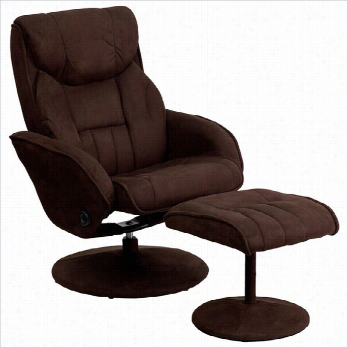Flash Furniture Contmeporary Recliner And Ottoman In Darkness Brown