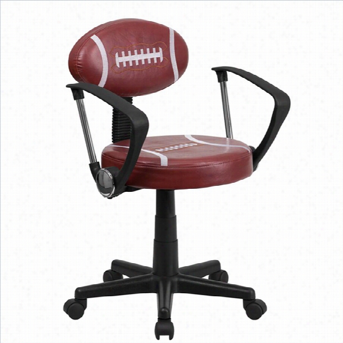 Flash Furniture Football Task Office Chair With Arms In Brown And Black