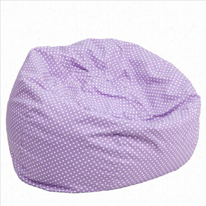 Flash Furniture Kids Bean Bag Chair In Lavender With Slender Dot Pattern