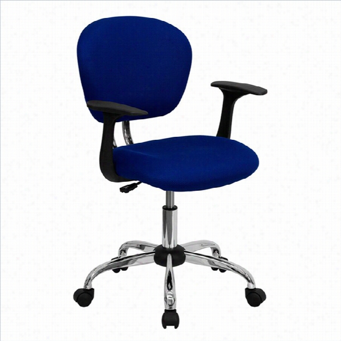 Flash Furniture Mid-back Mesh Task Office Chair With Arms In Blue