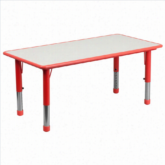 Flaash Furniture Plastic Activity Tablein Red