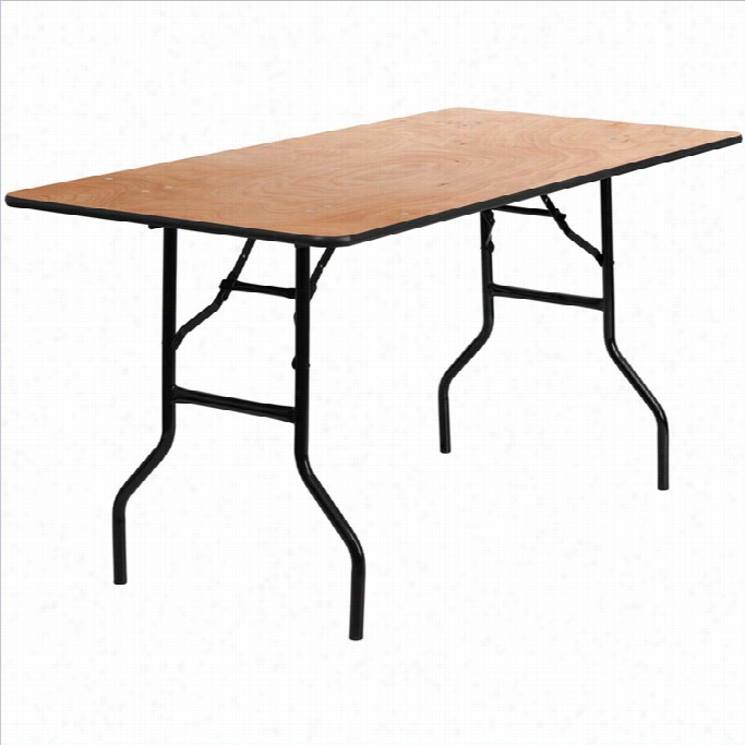 Flash  Furniture Rectangular Folding Banquet Table In Bla Ck