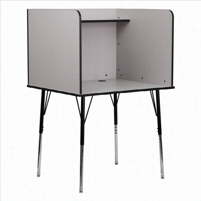 Flash  Furniture Tsudy Carrel With Adjustable Legs In Neebbula Grey