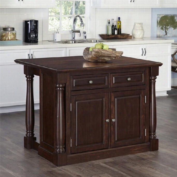 Home Styles Monarch Kitchen Island With Wood Top In Cherry