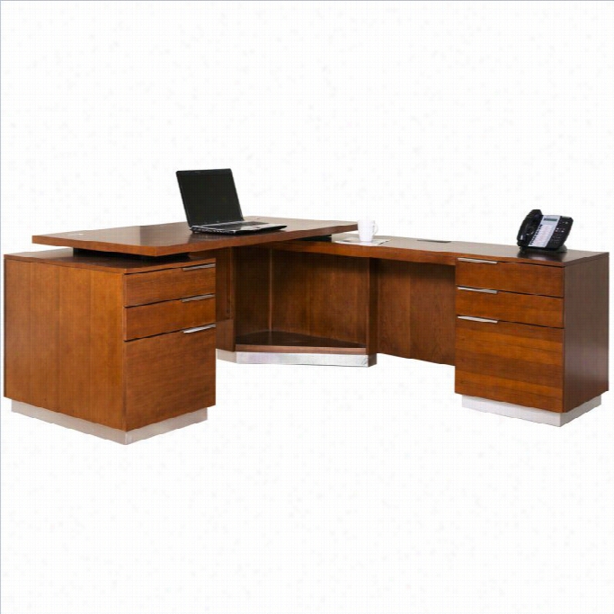 Kathy Ireland Home By Martin Monterey L-shaped Desk In Toasted Almond