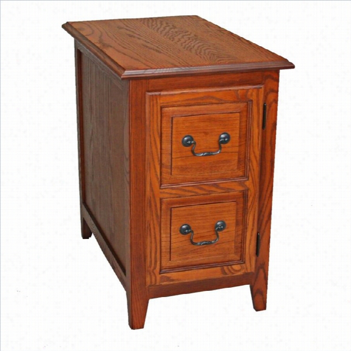 Leick Furniture Shaker Cabinet End Table In Medium Oak