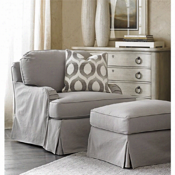 Lexingt0n Oyster Bay  Stowe Adcent Chair And Ottoman In Gray