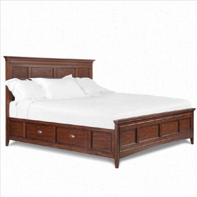 Magnusse Harrison California King Pahel Bed With Storage In Cherry