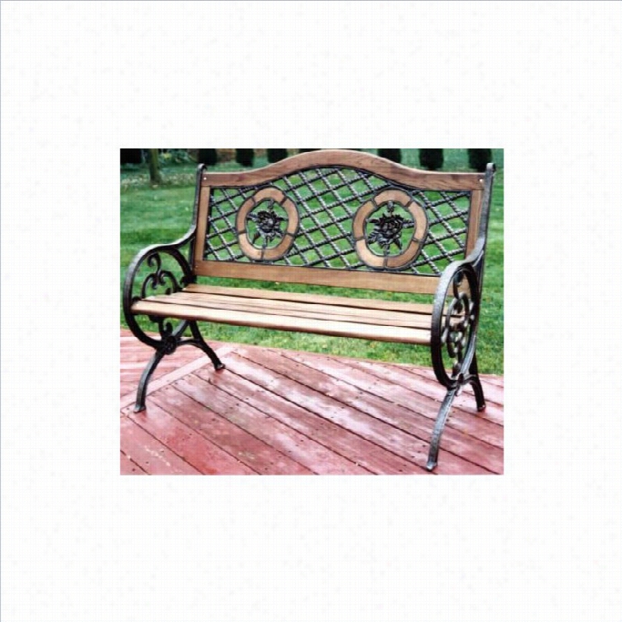 Oakland Living Tiwn Rose Bench With Round Legs In Antique Bronze