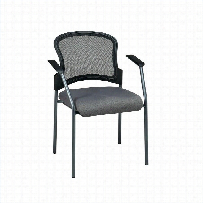 Office Star Progrid Contour Back Guest Chair With Arms In Carbon