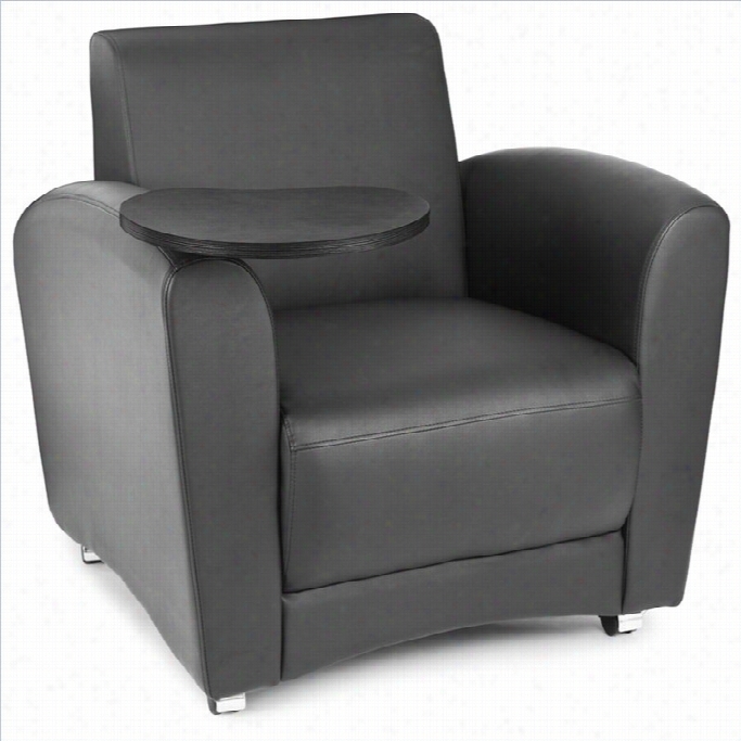 Ofm Interplya Rolling Guest Chair Upon Bblack Seat And Taboet In Tungsten