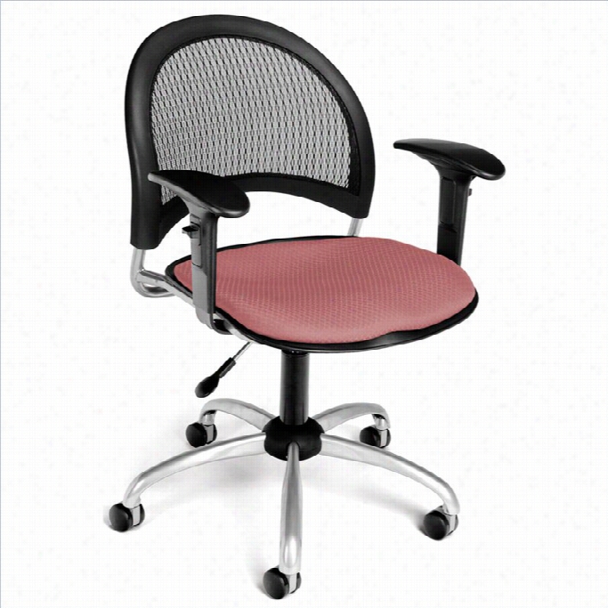 Ofm Moon Swivel Office Chair With Arms In Corak Pink