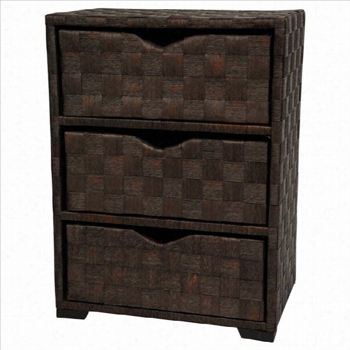 Oriental Furniture 3 Drawer Chest In Mocha