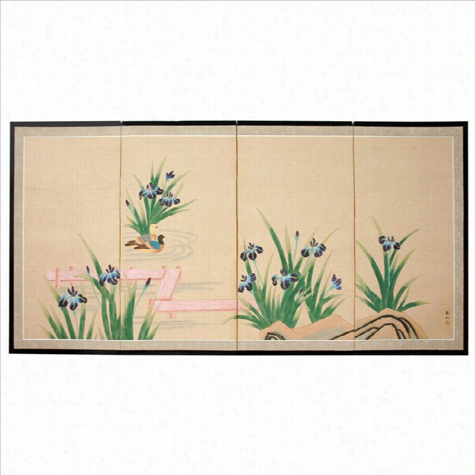 Oriental Furnituree Blue Pond Of Life Wall Art In Beige And Tan