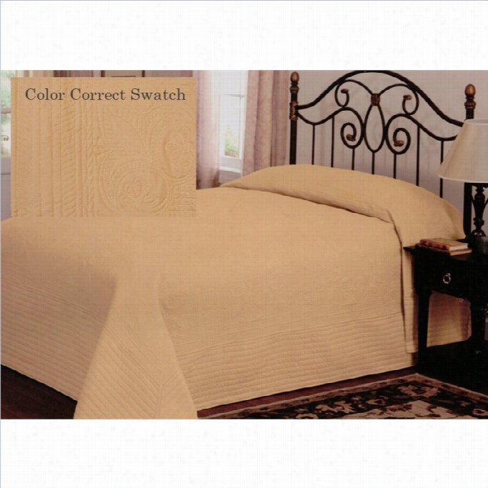 Pem America French Tile Microfiber Bedspread In Gold-twin