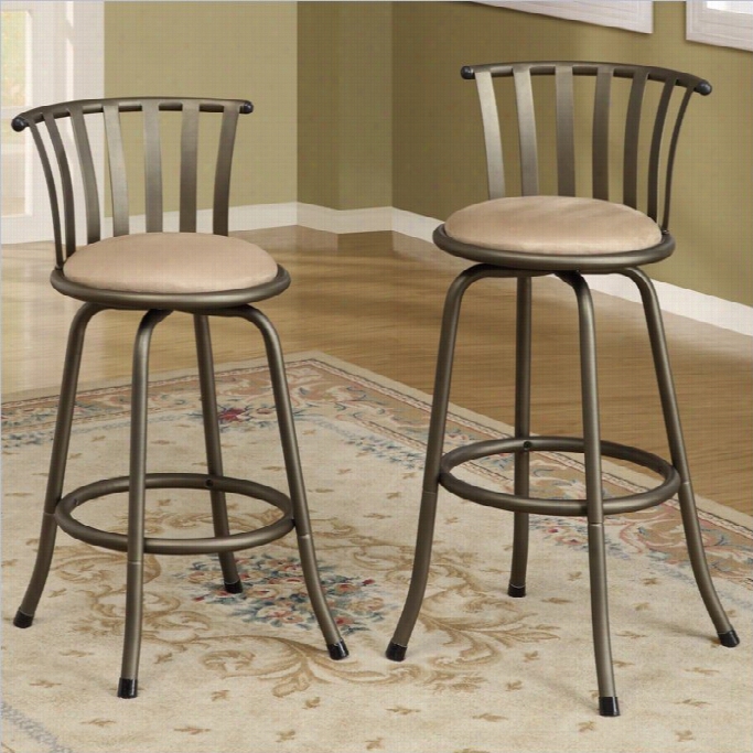 Poundex Sophia 24-29 Adjustable Swvel Bar Stool (set Of 2)