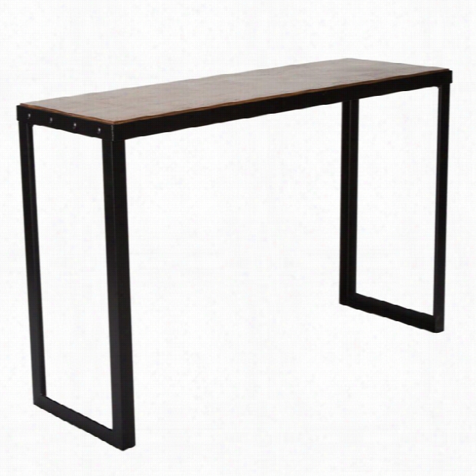 Proman Belvidere Chic Sofa Table In Walnut And Black