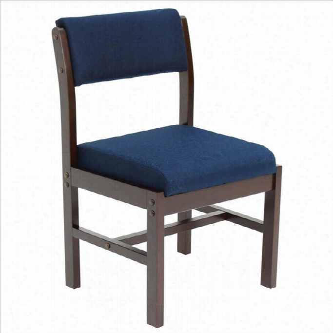 Regency Belcino Leg Bas E Side Guest Chair In Mocha Walnut And Blue