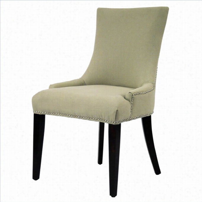 Safavieh Becca Birch Inen Dining Chair In Biege