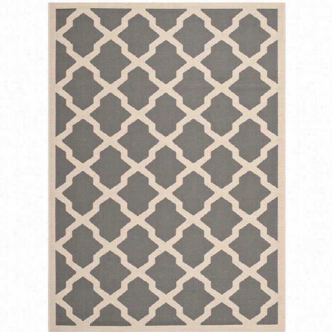 Safavieh Courtyarx Polyprpoylene Small Rectangle Rug Cy6903-246-4 I Anthracte And Beige