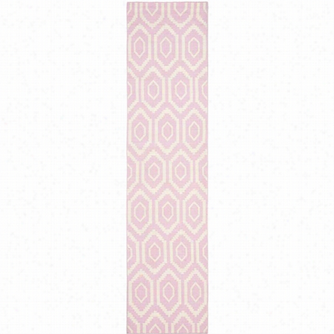 Safavieh Dhurries Pink Contemporary Rug - 2'6 X 6'