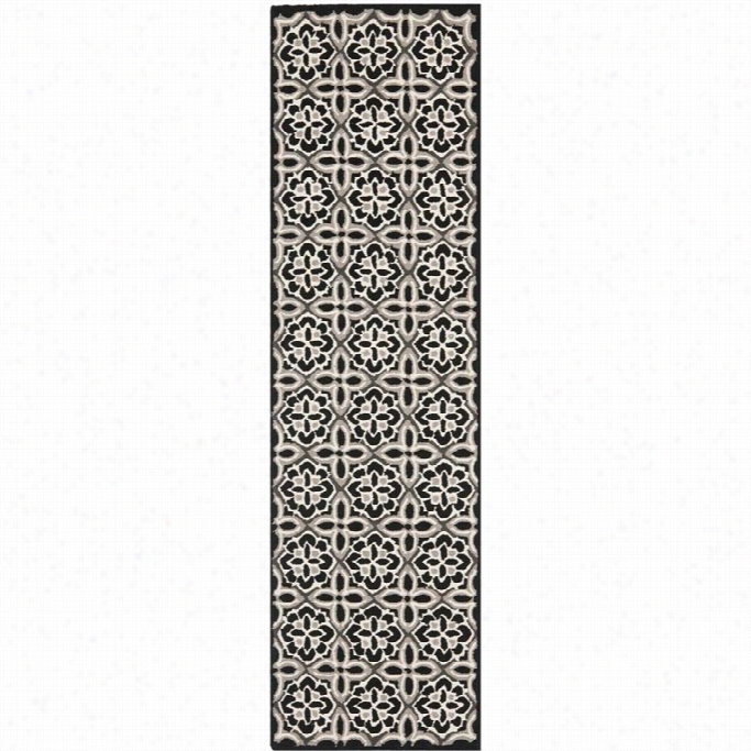 Safavieh Four Seasons Black Indoor Exterior Rug - Messenger 2'3 X  6'