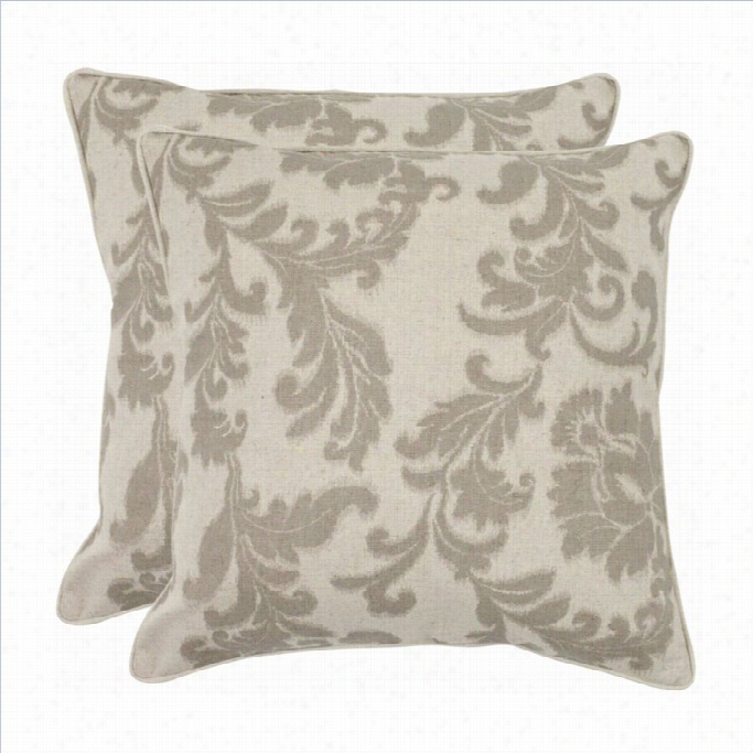 Safavieh Gilbert 22 Decorative Pillows In Damask Grey ((set Of 2)